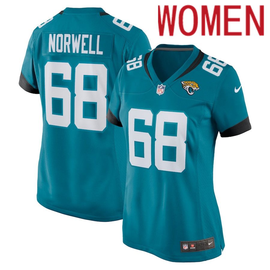 Women Jacksonville Jaguars 68 Andrew Norwell Nike Green Nike Game NFL Jersey